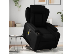 Vidaxl Poltrona Massagens Reclinável Elevatória Couro Artificial Preto