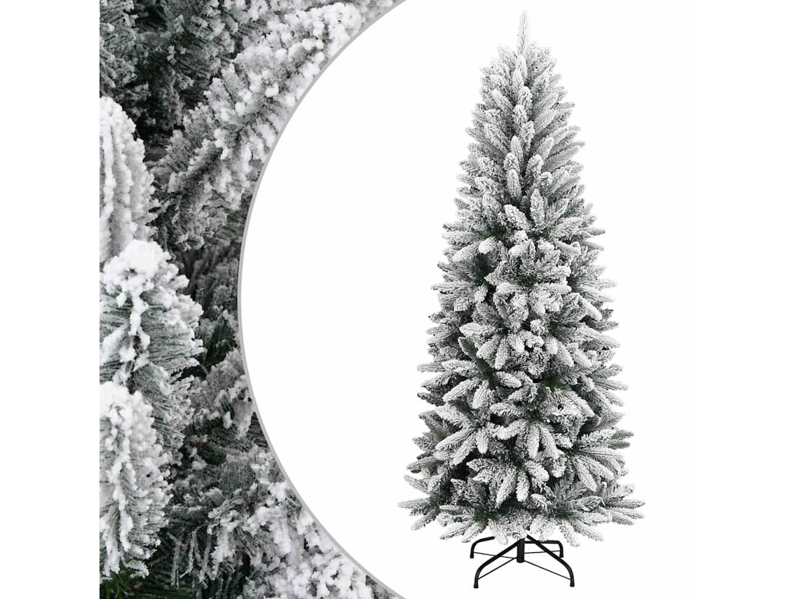 Conjunto 1 Árvore Flockada De Neve Vidaxl Branco Pvc (73 X 73 X 180 Cm)