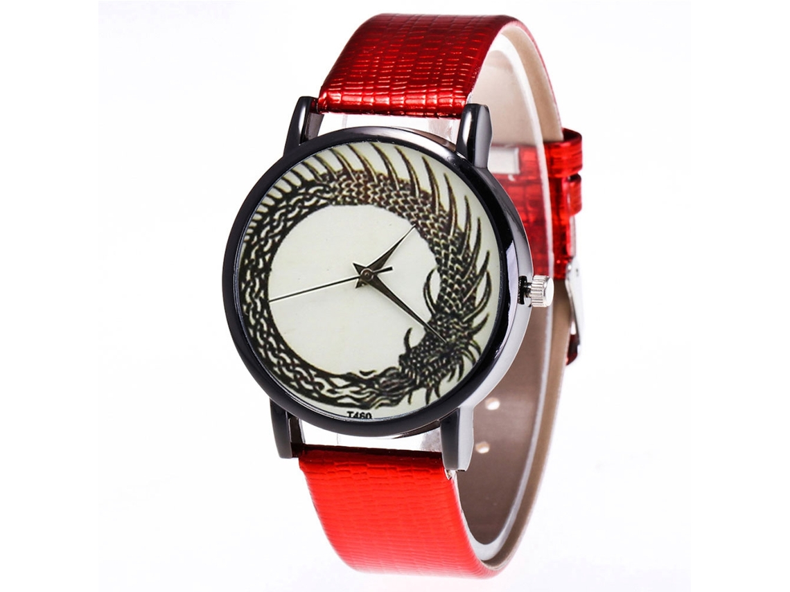 Relojes De Pareja De Cuero Con Movimiento De Cuarzo Para Amantes - Rojo