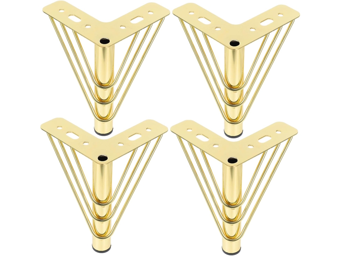 Conjunto De 4 Pés Metal Para Móveis, Mesas, Armários E Sofás, Com Sistema Silencioso E Redução De Ruído