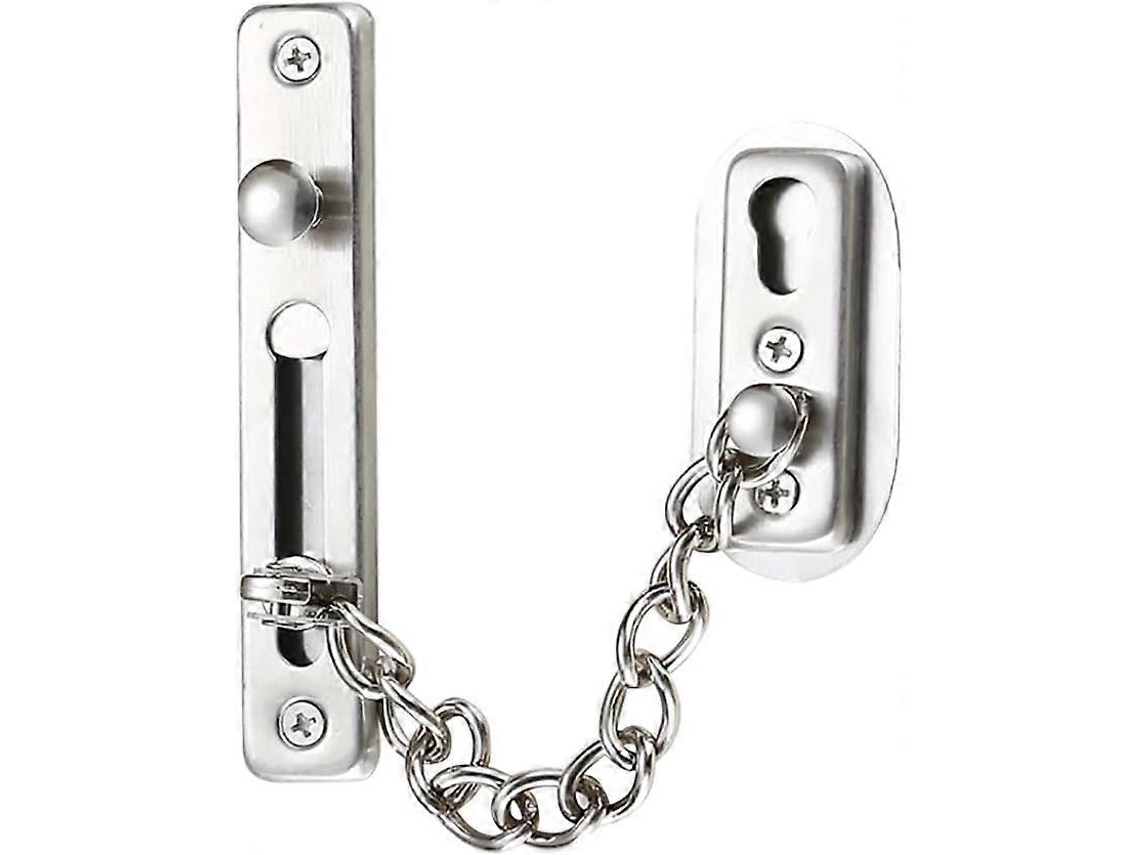 Cadena de seguridad, acero inoxidable 304, con tornillos, para hogares y hoteles, plateada, cepillada | S/MARCA