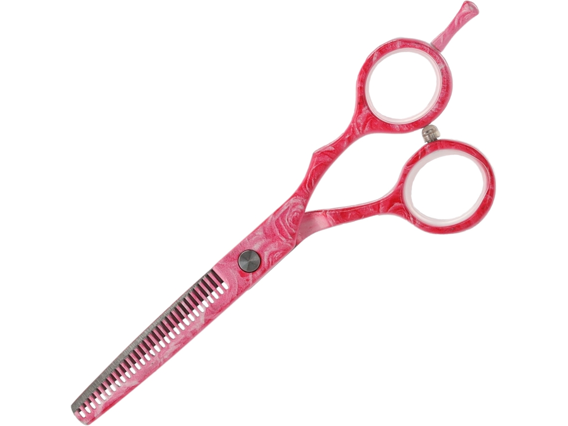 Tesoura De Cabelo Elysve 5.5 Polegadas, Cor Rosa, Design Offset, Para Destros, Corte Preciso, Para Salão E Uso Doméstico
