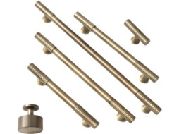 Puxador E Botão De Armário Em Latão Bronze Antigo, Com Acabamento Serrilhado Linear, Para Gavetas E Armários De Cozinha