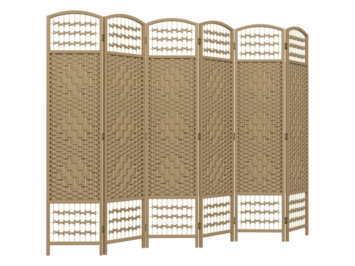 Divisória de Quarto Dobrável de 6 Painéis de Papel 160x170cm Decoração Natural do Quarto Ge