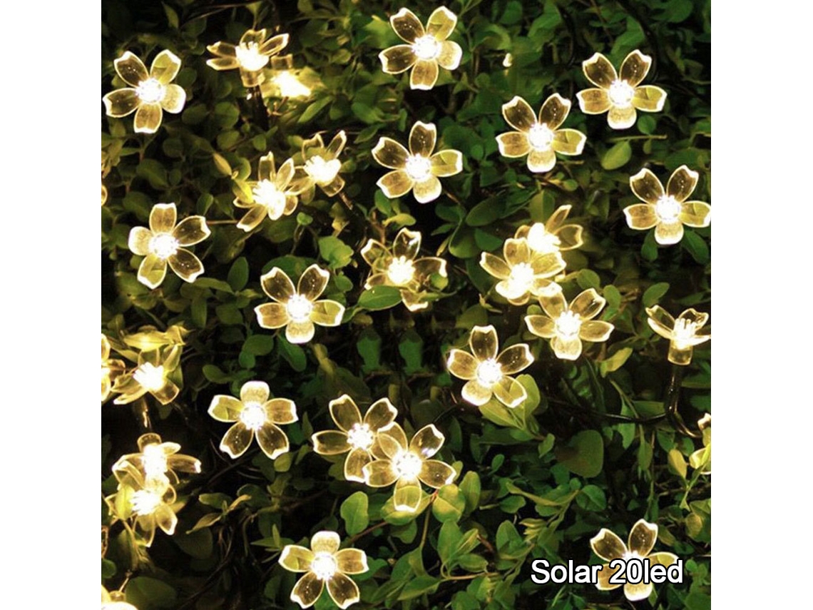 Luzes De Fio De Cerejeira Solar Led À Prova De Água