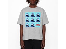 Rockinstone Jaws Movie Undefeatable Heather Gray Adult T-shirt Size:m