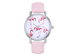 Relógio de Quartzo com Pulseira de Couro Simples e Moderno para Menina (rosa)