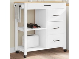 Vidaxl Carrinho De Cozinha Monza 84x40x88,5 Cm Madeira De Pinho Maciça