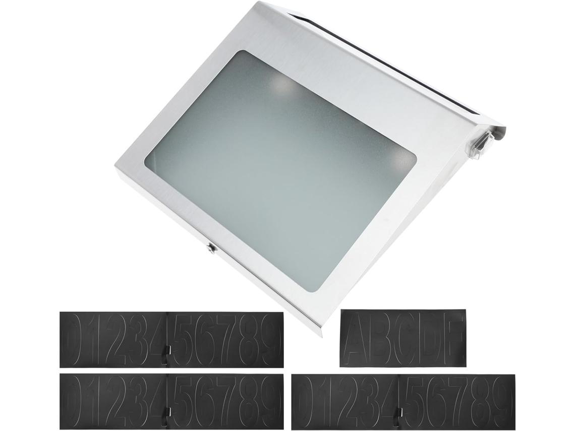 Ounona Luminária Solar Porta Placa, Sinalização Luz Endereço Montagem Na Parede, Aço Inoxidável E