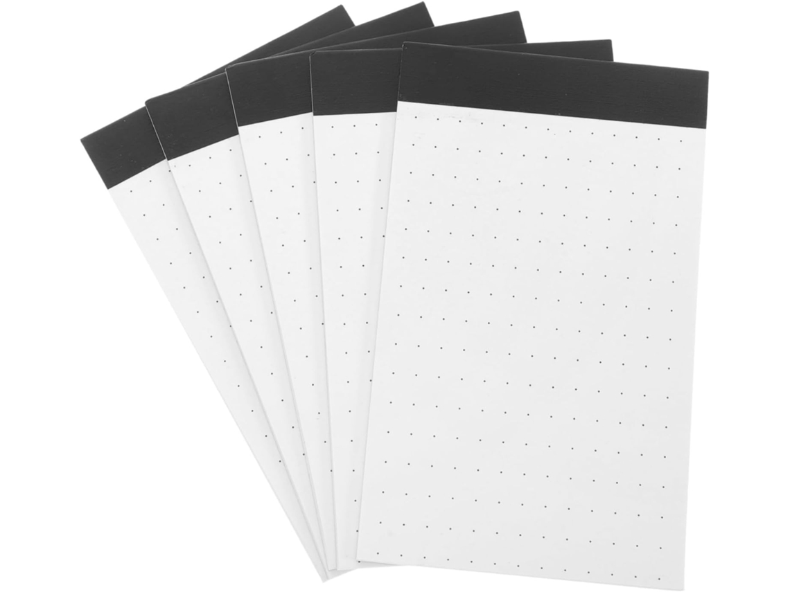 Conjunto de 5 Mini Blocos de Notas Pontilhados Adesivos para Anotações, Lembretes e Desenhos - Tamanho Compacto