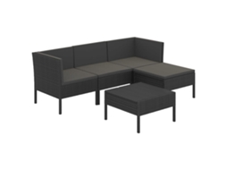 Garden Lounge Set, Garden Lounge Sets Vidaxl Preto Rattan / Vime (n/a)