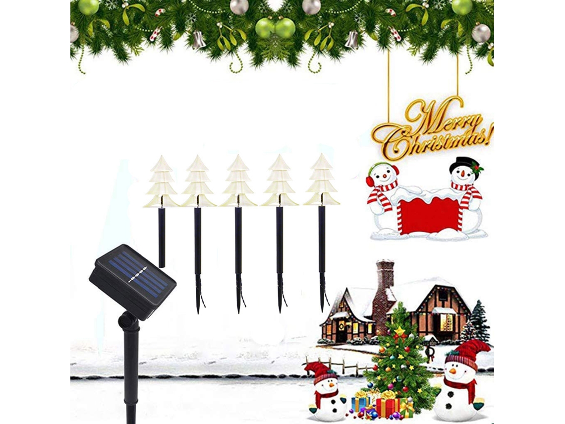 Luz De Natal Solar Led Estrela Pontuda Jardim