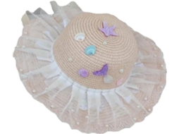 Chapéu Cloche Dobrável Com Acabamento Em Renda Para Meninas, Tamanho 2 (único).