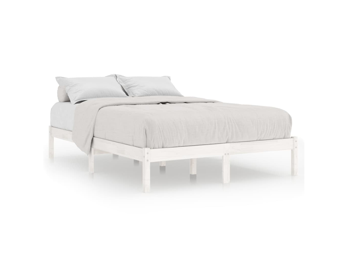 Estrutura De Cama Vidaxl Branco Madeira (205.5x145.5x31 Cm)