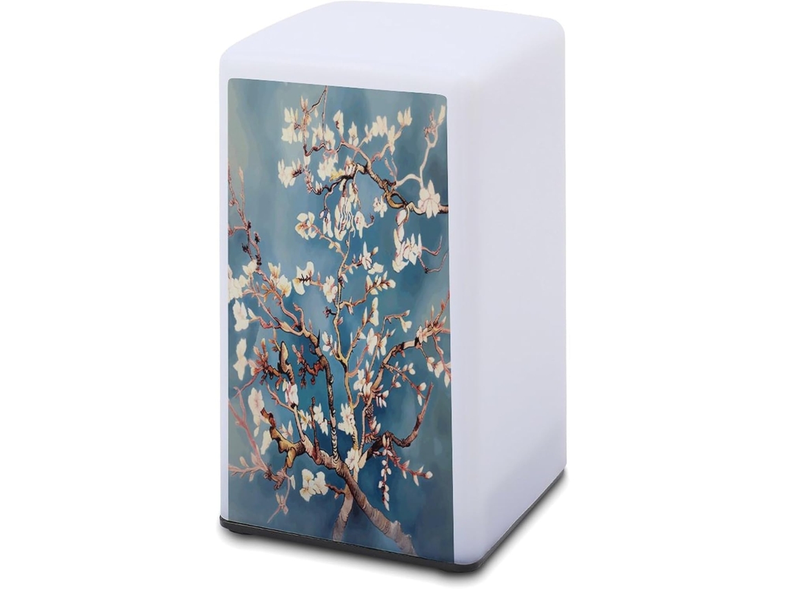 Luminária De Mesa A Bateria Com Estampa Flor Amendoeira, Ideal Para Leitura Em Escritórios E Quartos, Protegendo A Visão