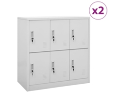 Vidaxl Cacifos 2 Pcs 90x45x92,5 Cm Aço Cinzento-claro