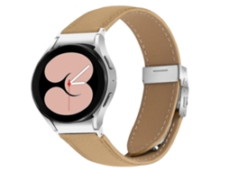 Pulseira De Couro Com Textura De Lichia E Fecho De Liberação Rápida Em Prata, Estilo Tartaruga, Para Samsung Galaxy Watch 7 (40/44 Mm).