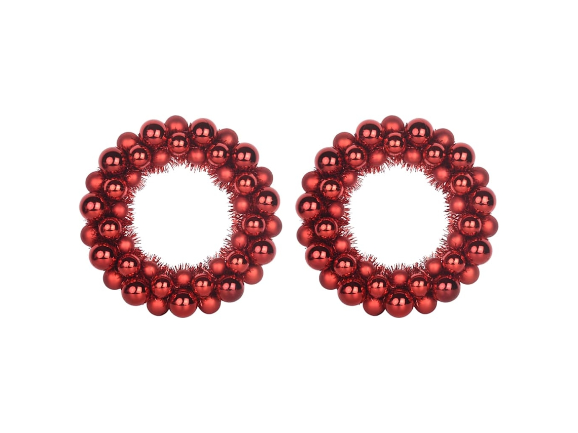 Conjunto 2 Decoração Sazonal Vidaxl Vermelho Plástico (33 X 33 X 7 Cm)