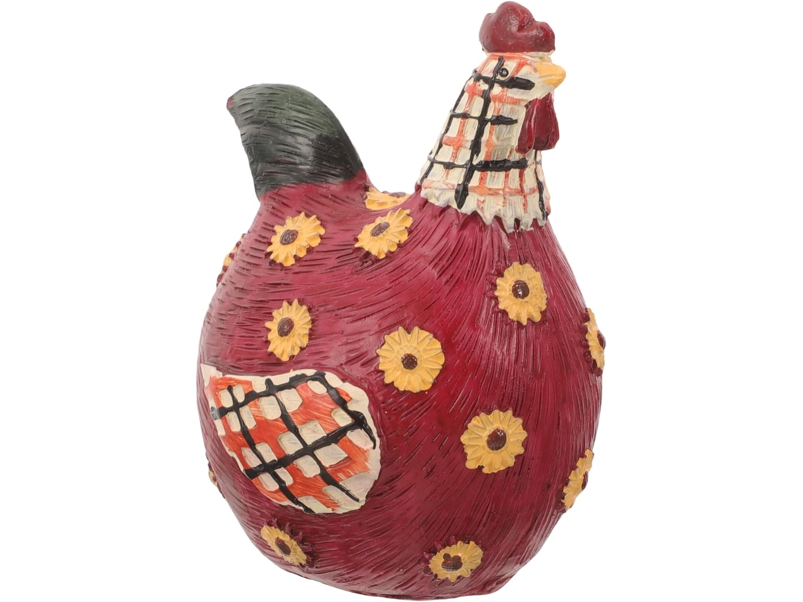 Estátua de Galinha em Resina. Figura de Galinha de Páscoa Robusta e para Decoração Criativa em Casa e no Escritório. CHABERLU