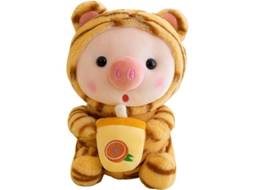 2026 pig Tea Pelúcia - Almofada Pelúcia Chá de Bolhas Toque Delicado Expressão Animada Porco Chá de Leite Pelúcia