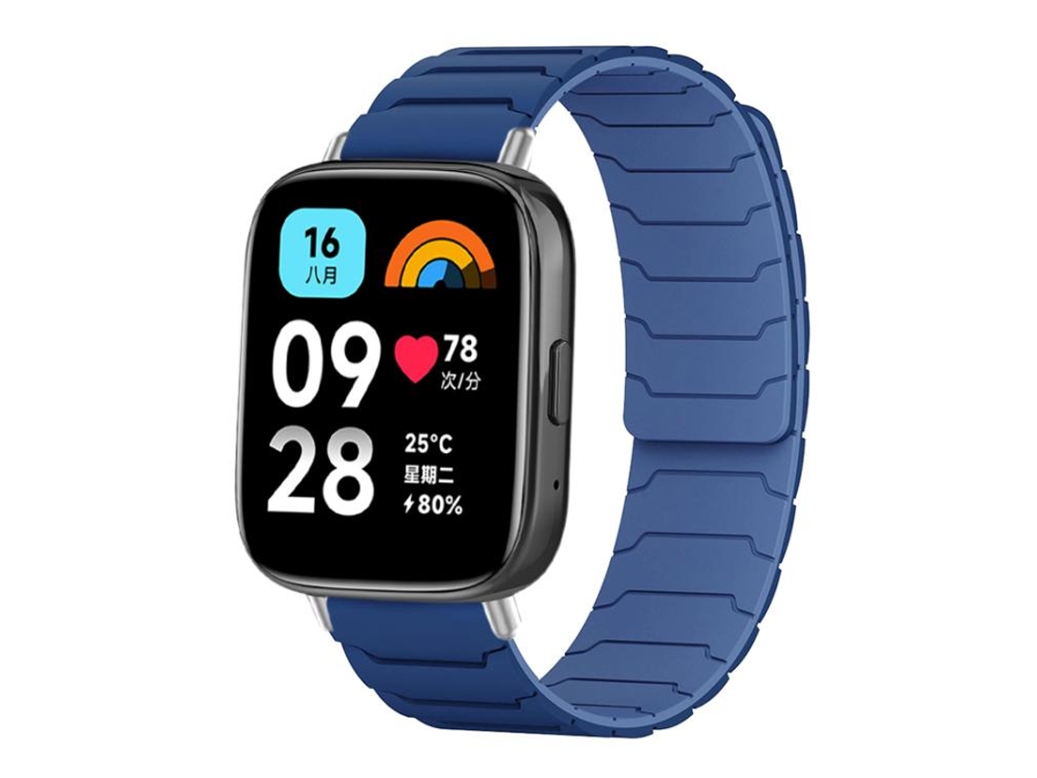 Bracelete para Redmi Watch 3 Active ou Lite Silicone Magnético Azul Marinho XIAOMOYU