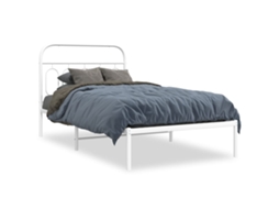 Bed Frame, Bed Frames Vidaxl Branco Metal (100 X 190 Cm)