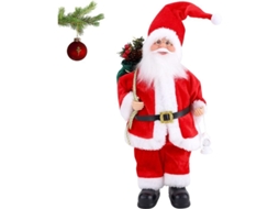 Figura de Papai Noel em Pé 30cm Nova Line decorativa tradicional com barba longa | S/MARCA