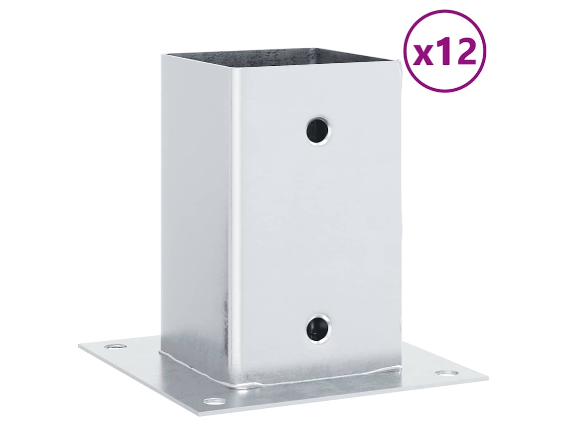 Post Base, Post Bases Vidaxl Prateado Aço (81 X 81 Mm)