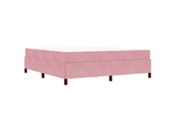 Conjunto 1 Estrutura Da Cama Vidaxl Rosa Tecido (180 X 200 Cm)