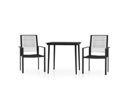 Maison Exclusive - 3 Pcs Conjunto De Jantar Para Jardim Preto
