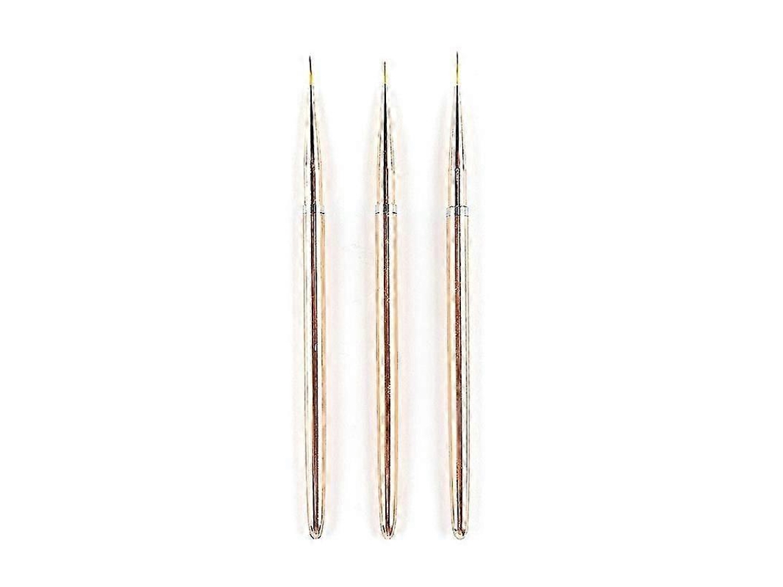 Conjunto de 3 Pincéis Delineadores para Unhas Artísticas com Listras Francesas e Pontas 3D YUNZII