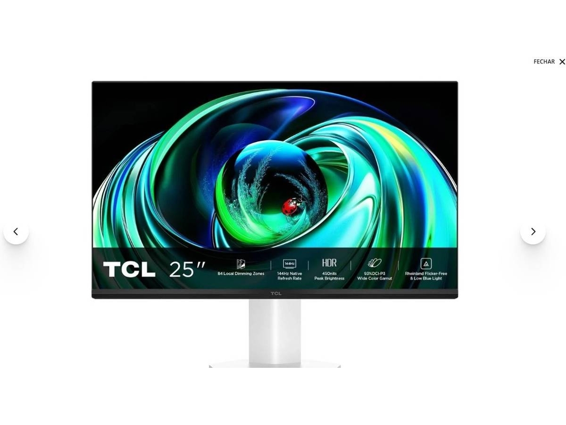 Monitor TCL 25G54 (25'' -  FHD IPS - Mini LED - 144Hz - Branco)