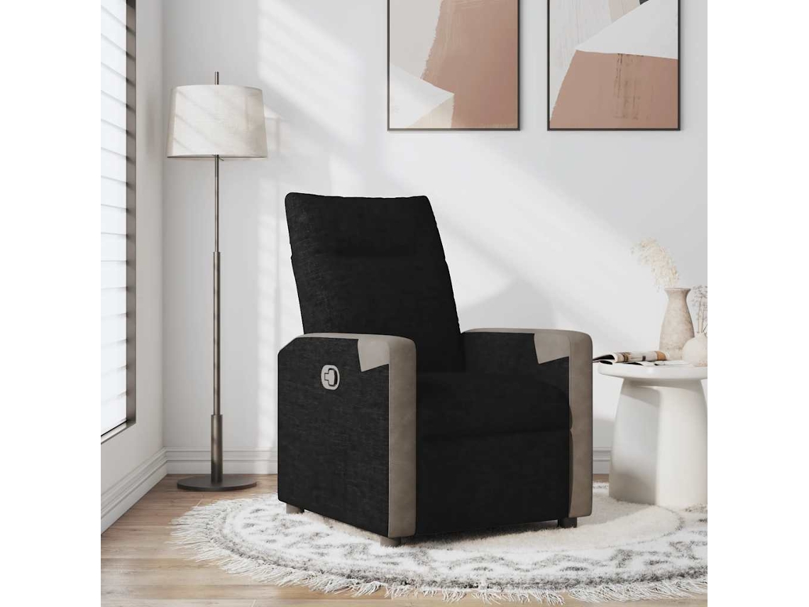 Vidaxl Poltrona Reclinável Tecido Preto