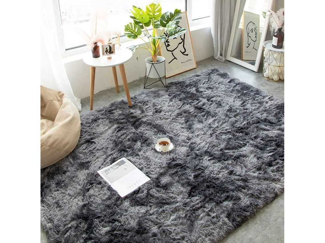 Tapete Fofo Para Quarto E Sala De Estar Decorativo Anti-derrapante Peludo Suave Moderno