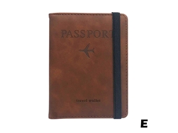 Carteira De Viagem Porta-passaporte /cartão De Vacinação Em Couro Pu Marrom, Tamanho Único