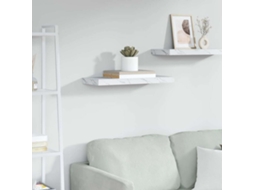 Vidaxl Prateleira De Parede Montagem Na Parede Mármore Branco