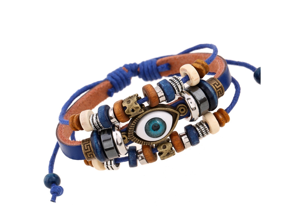 Pulseira Vintage Artesanal Com Miçangas De Madeira