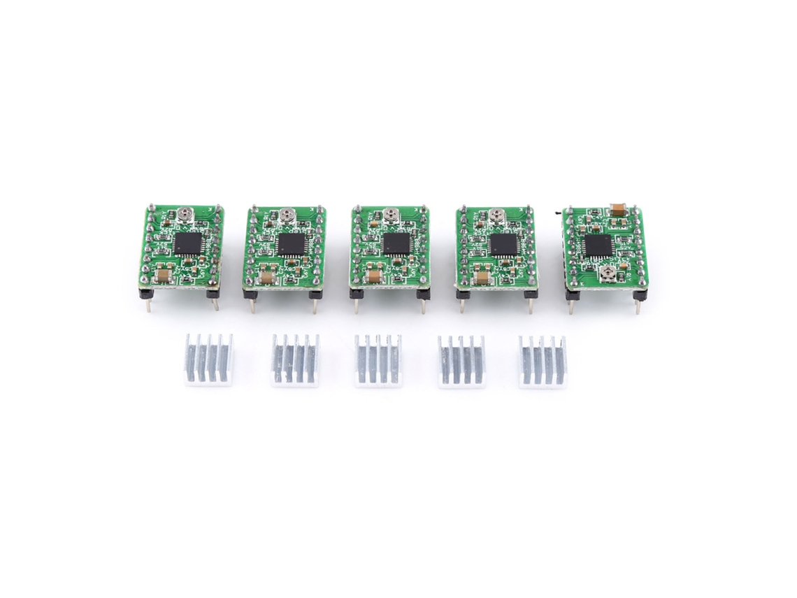 Kit de controlador Ramps 1.4 para impressora 3D com A4988, dissipador de calor e cabos USB