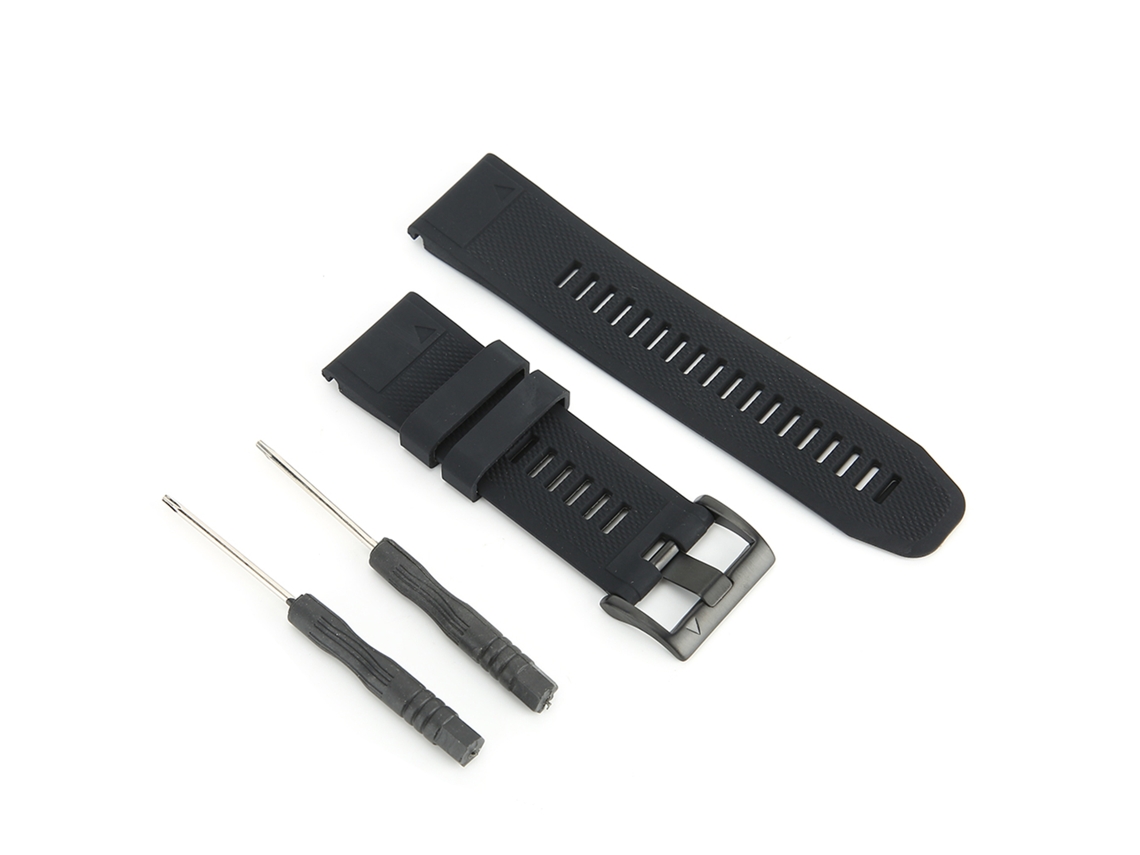 Pulseira de silicone à prova d'água com fivela para Garmin Fenix 5xplus (preta)