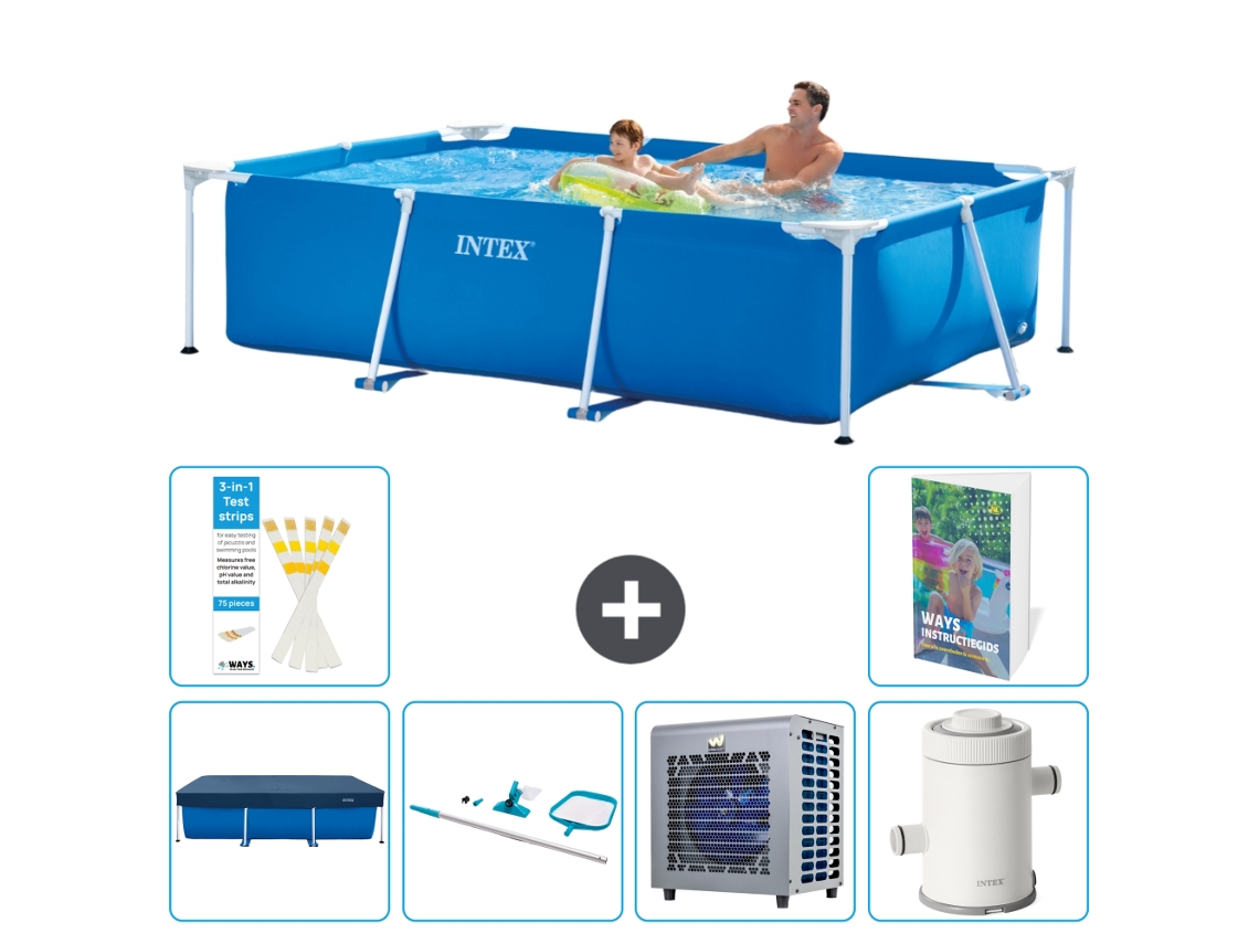Piscina com Estrutura Retangular 260x160x65 Cm 5 peças S122 INTEX