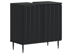 Vidaxl Armário Para Pia De Banheiro Zwolle Preto 59,5 X 31,5 X 59 Cm