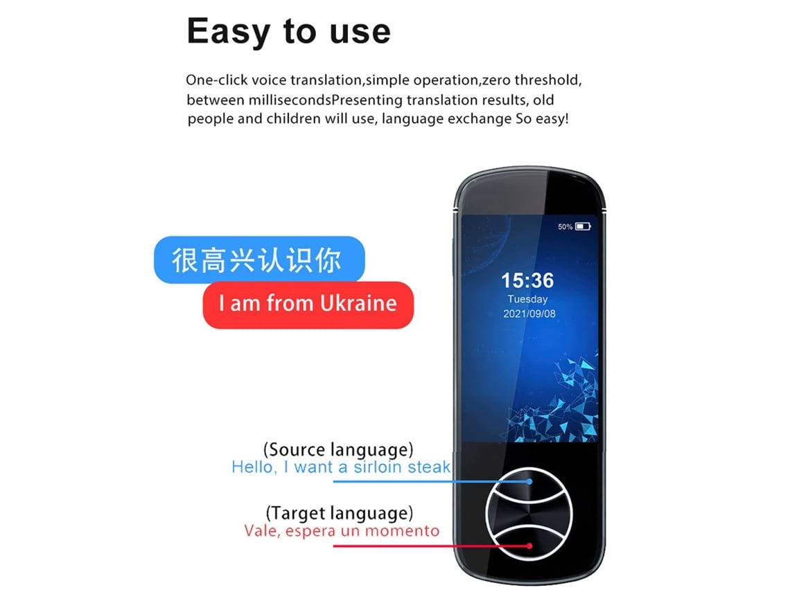 Dispositivo de tradutor de voz instantâneo portátil offline