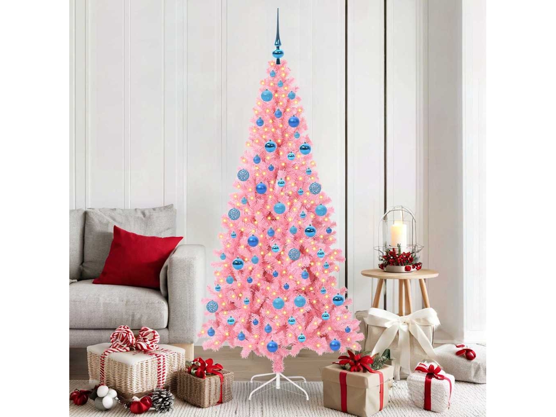 Vidaxl Árvore De Natal Rosa 180 Cm Pvc