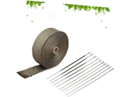 Fita Isolante Térmica De Fibra De Titânio Retardante De Chamas De 10 M Com 10 Grampos De Cabo De Aço Inoxidável.