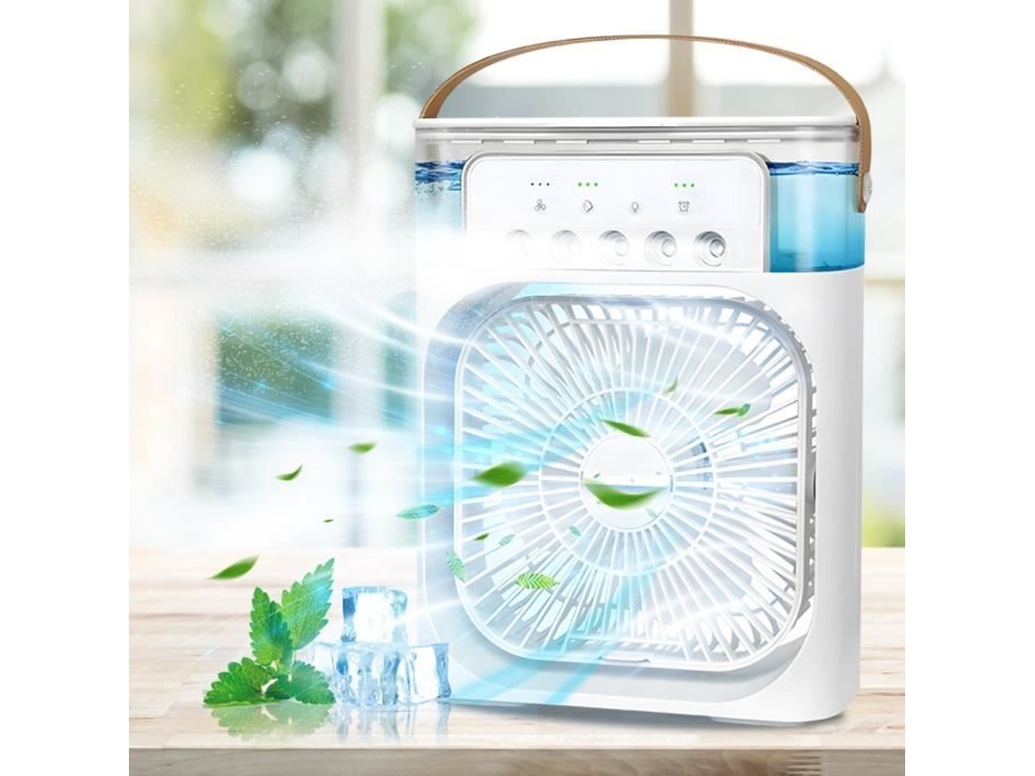 Mini Ventilador Portátil com Névoa Branco Recarregável Via Usb 3 Velocidades Silencioso 600ml AQUAFORGE