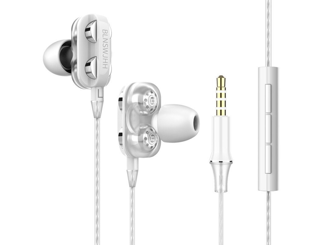 Auriculares com Fio Hifi Super Bass 3,5 Mm In-Ear Headphone Estéreo Earbuds Ergonômico desportos Headsest Presente de Aniversário Branco