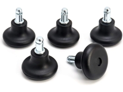 Pacote com 5 rodízios de substituição para cadeira de escritório Slowmoose de 50 mm em borracha macia