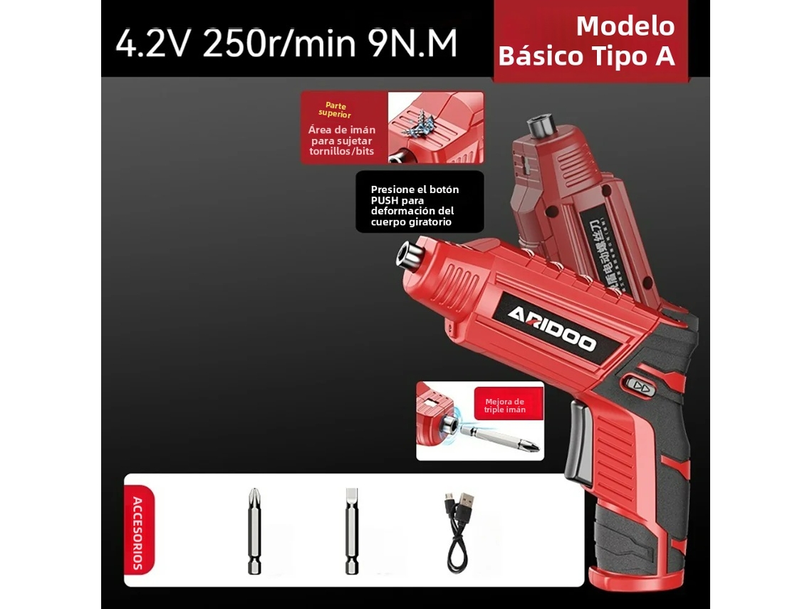 (modelo A Básico) Conjunto De Parafusadeira Elétrica Recarregável Sem Fio 4.2v Com Bateria E Furadeira