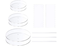 Conjunto de bases redondas de acrílico para bolo, discos para bolo