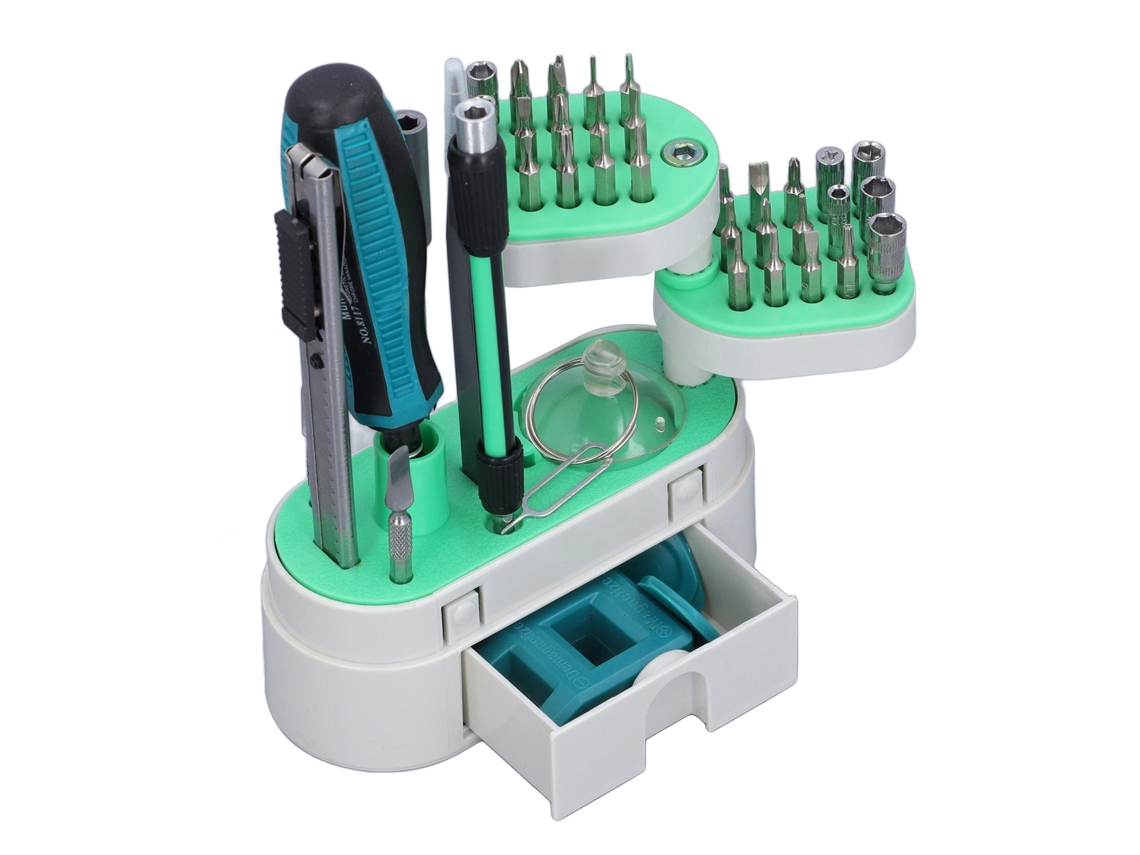 Laxiscreed Kit De Chaves De Precisão Para Eletrónica Com 41 Peças, 23 Bits E 7 Soquetes Para Reparação